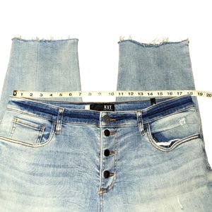Kut From The Kloth size 16 w Rachel High Rise Mom Jean button fly raw hem